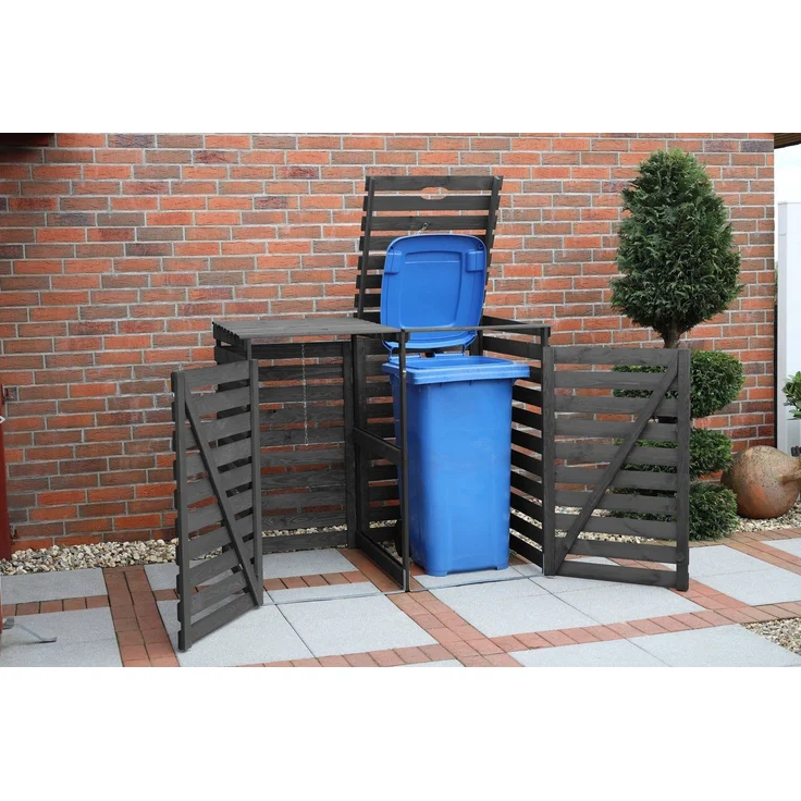promadino Mülltonnenbox Vario V, für 2x240 l, anthrazit – Bild 3