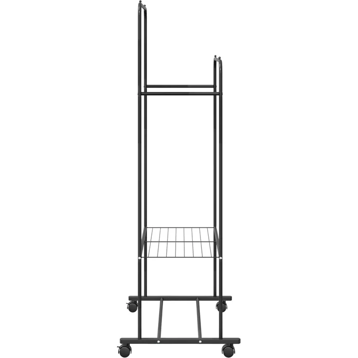 vidaXL Kleiderständer mit Regal Mit Rad Schwarz 80 x 53 x 156 cm 42021356 – Bild 5