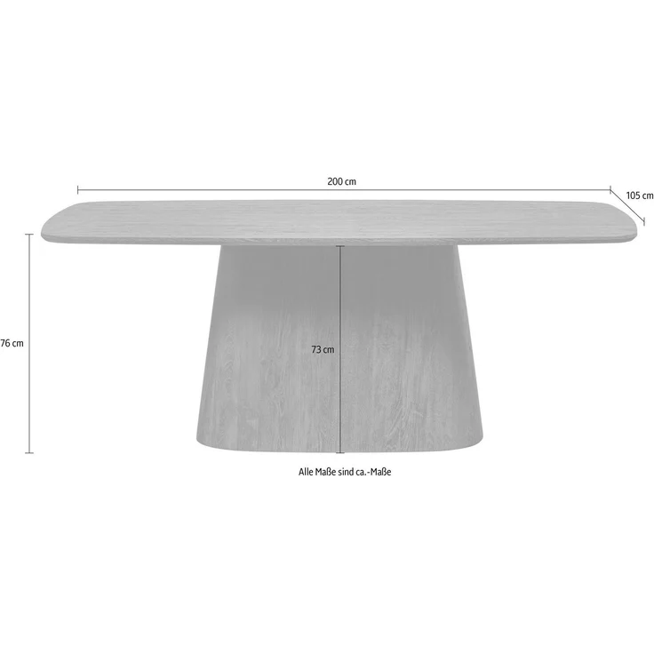 WOOOD Esstisch Leah, rechteckige Form, belastbar bis 150 kg, H 76 cm x B 200 cm – Bild 2