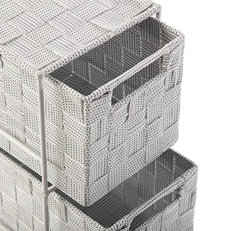 Versa Mannheim Möbel für das Bad, Schubladeneinheit mit 3 Schubladen zum Organisieren, Moderne und unterhaltsame Aufbewahrung, Maßnahmen (H x L x B) 57 x 28 x 15,5 cm, Nylon, Farbe: Weiß – Bild 4