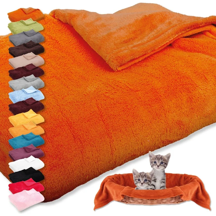 Haustierdecke Katzendecke Kuscheldecke Tierdecke , angenehm und super weich in vielen verschiedenen Farben erhältlich (80x120 cm / terracotta - rostbraun) – Bild 6