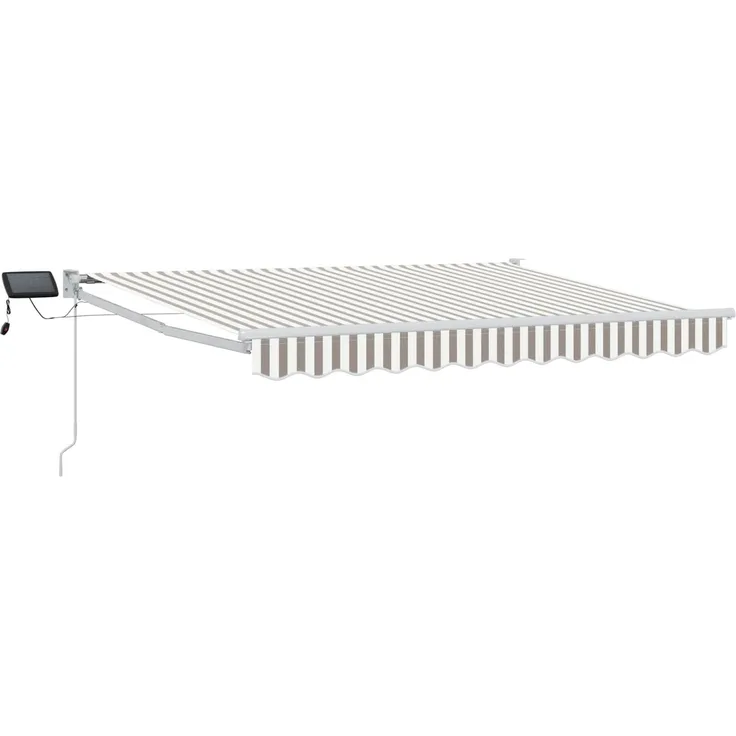 vidaXL Manuelle Gelenkarmmarkise mit LEDs Hellgrau und Weiß 3425868