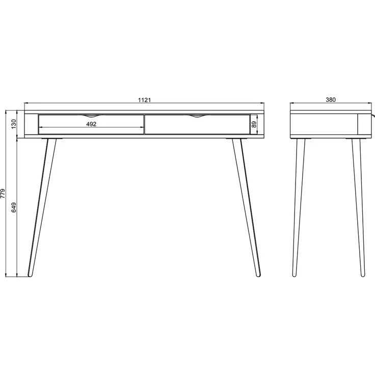 Selsey 'Oval' Schminktisch mit 2 Schubladen, weiß, ca. 78 x 112 x 38 cm – Bild 5