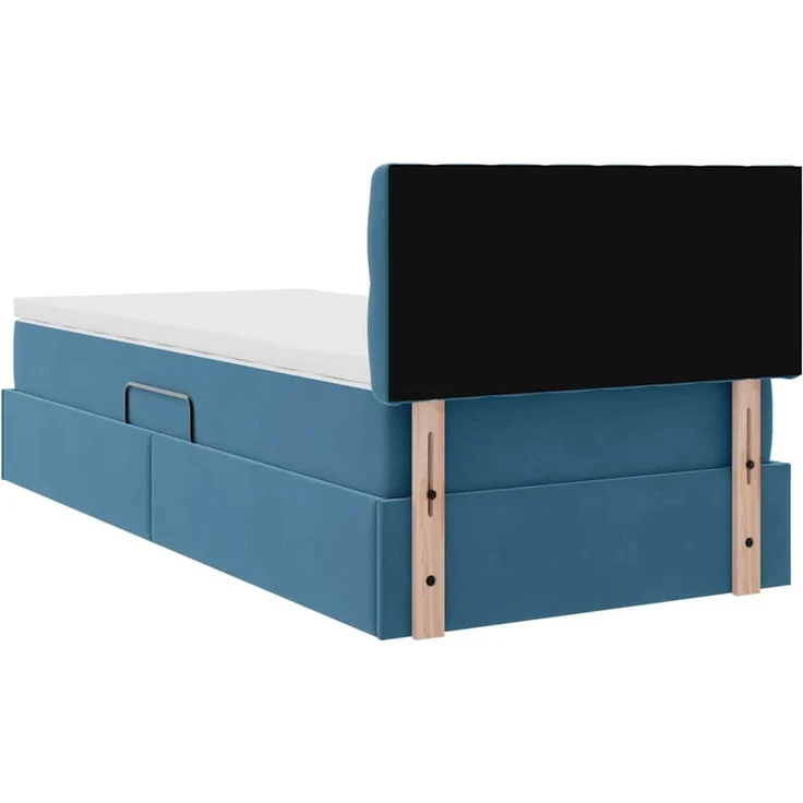vidaXL Aufbewahrungsbett mit Kopfteil Dunkelblau 90 x 200 cm Samt 3370795 – Bild 11