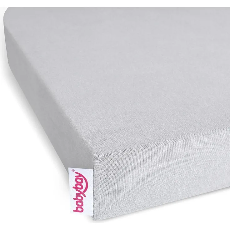 babybay Jersey Spannbetttuch Deluxe mit Membran passend für Modell Original, zartgrau