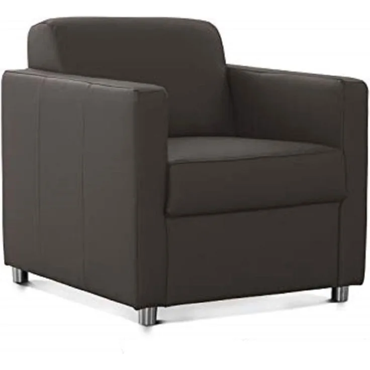 CAVADORE Corianne Sessel, mit Federkern, Polstersessel in Lederoptik Design, 78 x 80 x 83, Kunstleder: grau