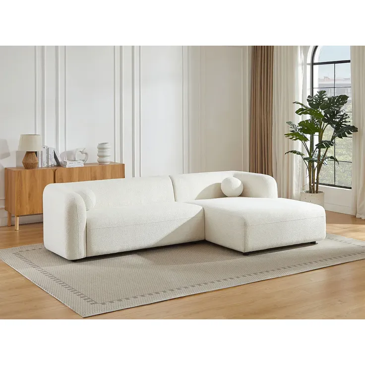 Vente-unique - OVOTAS Sofa Stoff Weiß - B 160 cm x H 70 cm x L 270 cm