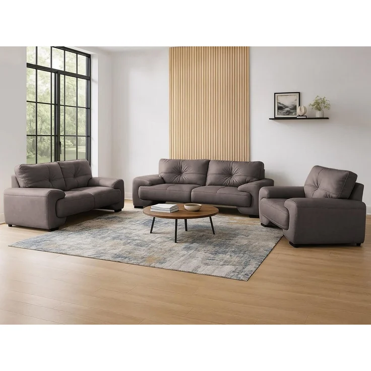 Beautysofa Polstergarnitur OMEGA 3+2+1 klassisches Wohnzimmer-Set, Kunstleder, (in zeitlosen Farben, Komfort-Set mit Wellenfedern und Schaumstoff), Wohnzimmer Big-Sofa set – Bild 1
