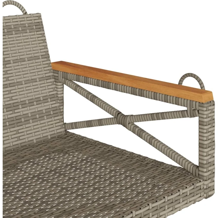 vidaXL Hängebank Grau 109x62x40 cm Poly Rattan 368153 – Bild 7