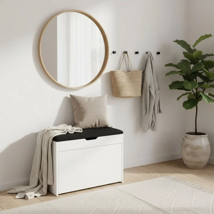 BOXIMO Schuhschrank Schuhschrank VAULT mit Sitzfläche, ausziehbare Fächer, 57 x 30 x 53 cm (Schuhschrank VAULT mit Sitzbank)