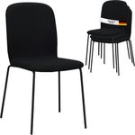 Albatros Esszimmerstühle 4er Set ENNA, schwarz - stapelbar, bequemer Polsterstuhl - Eleganter Küchenstuhl, Stuhl Esszimmer oder Esstisch Stuhl, Konferenzstuhl , Stückzahl:4, Farbe:Schwarz