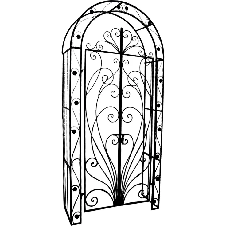 Garden Pleasure Pforte mit Rosenbogen BAGANA Eisen in Rost Optik mit Rank-Hilfe - Rosen und Klettergewächse