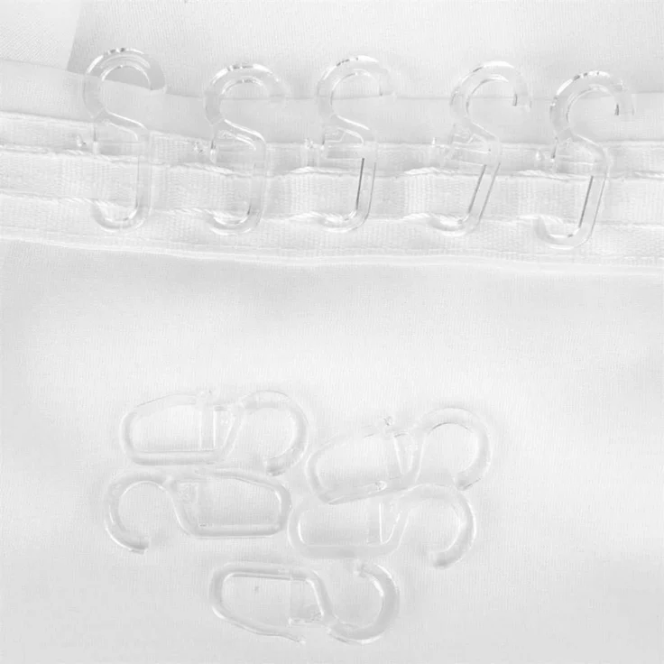 Bestlivings Gardinenstange, 1-läufig, Faltenleghaken - klar - 9mm, Gardinenring (silber) Ø40mm , Gardinenringe Ø40mm inkl. Faltenleghaken – Bild 1