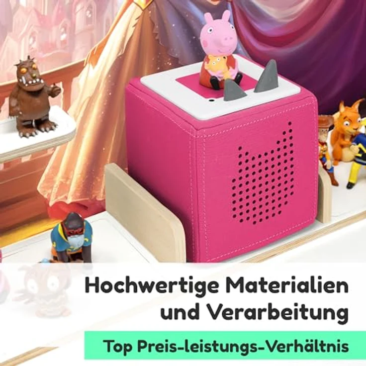 stadtecken Holzregal für Tonies & Toniebox – Musikbox Wandregal aus 10mm Holz – Platz für 35-50 Figuren mit Magnetfunktion – Handgefertigt – Zum Aufstellen oder Aufhängen (Sissi, Groß) – Bild 3