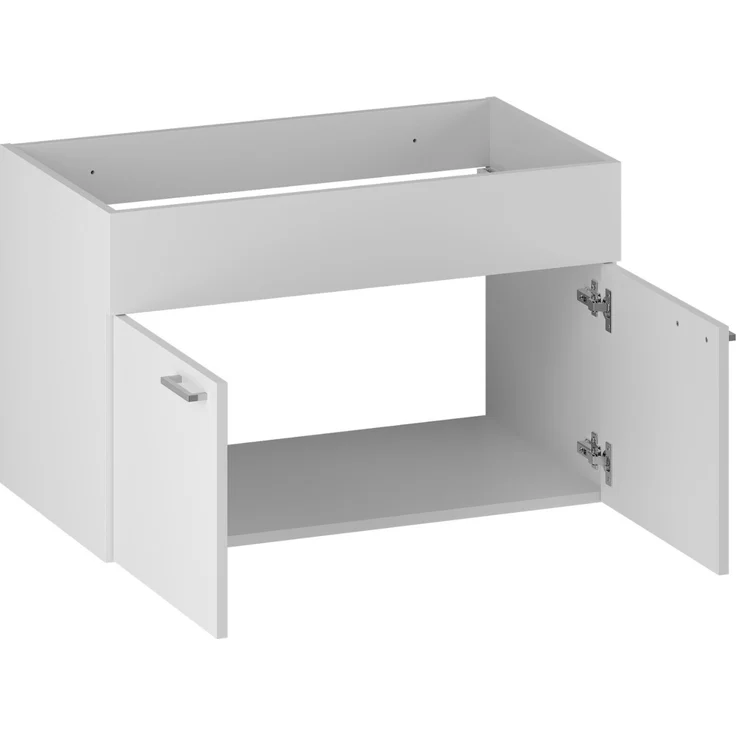 Badplaats Waschbeckenunterschrank Colorado 80 x 46 cm Weiß Matt - Hängender Badezimmerschrank mit 2 Schubladen – Bild 4