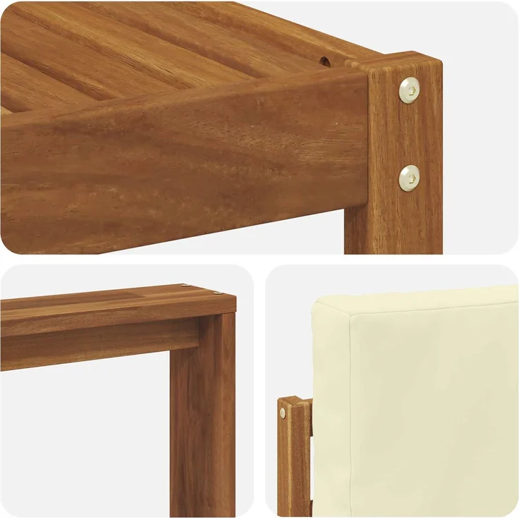 vidaXL Outdoor-Sofagarnitur mit Kissen 7 pcs Natur und Creme 3366678 – Bild 8