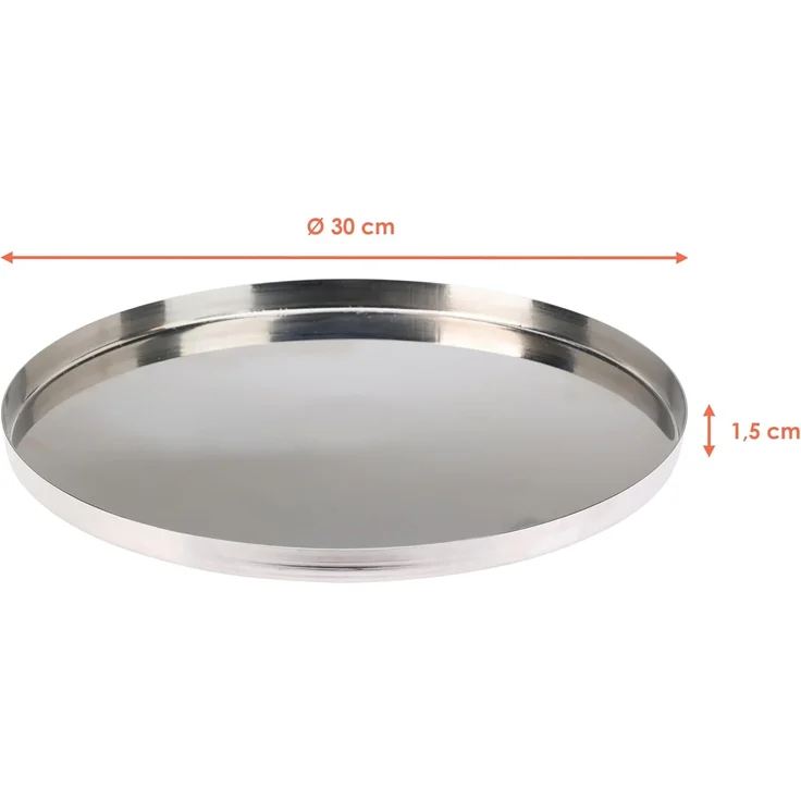 Spetebo Tablett Metall Kerzentablett mit Rand - 30 cm, Metall, (Anzahl, 1-tlg, Stück), Leicht zu reinigen – Bild 2