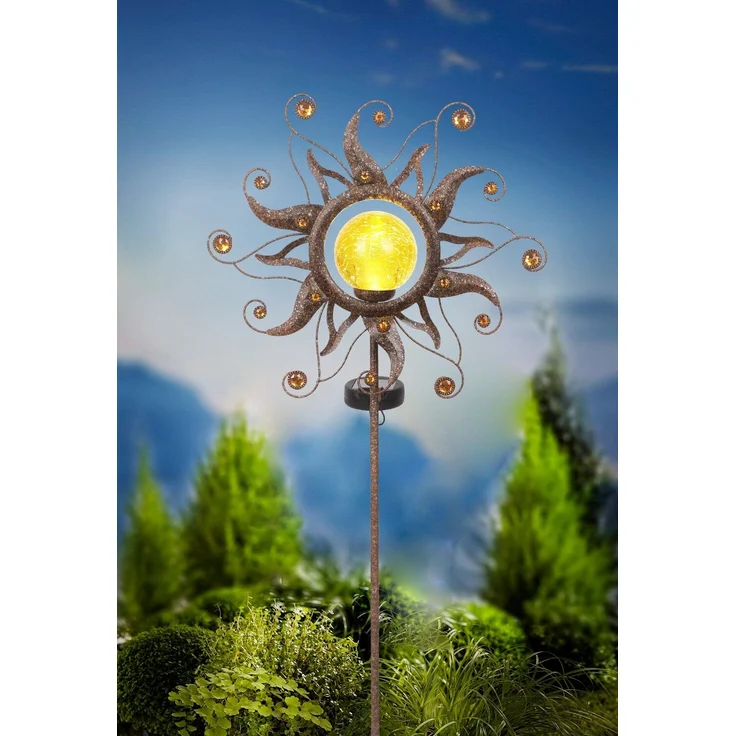 Ambia Garden Solarleuchte, Metall rost, 7.5 x 91 x 31.5 cm, mit Schalter und Akku – Bild 4