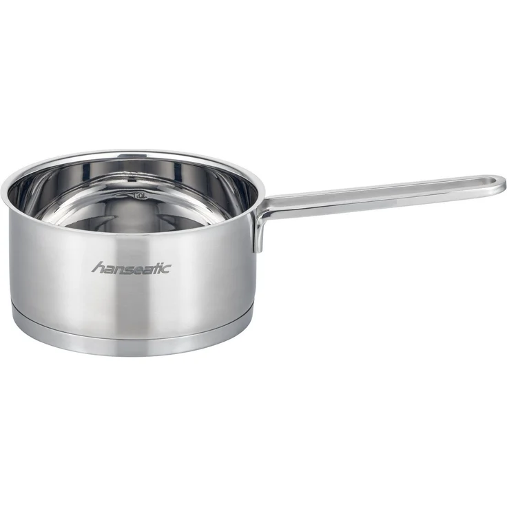 Hanseatic Topf-Set hanseatic, Edelstahl 18/10 (Set, 11-tlg, Fleischtopf 16/20/24 cm, Bratentopf 16/20 cm, Stielkasserolle 16 cm), handfreundliche Kaltmetallgriffe, Literskala, Glasdeckel, Induktion – Bild 3