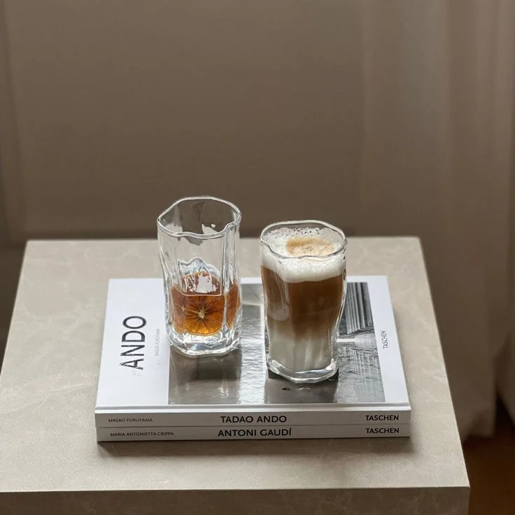 Zoha Glas Diamond Clear Glas Trinkgläser Cocktailgläser, Glas, Hitzebeständig Eiskaffeegläser Tee Wasser Saft Kaffee – Bild 3