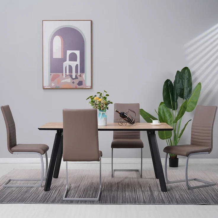 Albatros Freischwinger Stühle 4er Set MURANO, Grau - Esszimmerstuhl Schwingstuhl, modernem Design, Kunstleder-Bezug, dicke Polsterung - Küchenstuhl, Polsterstuhl, Stuhl Esszimmer Esstisch – Bild 9