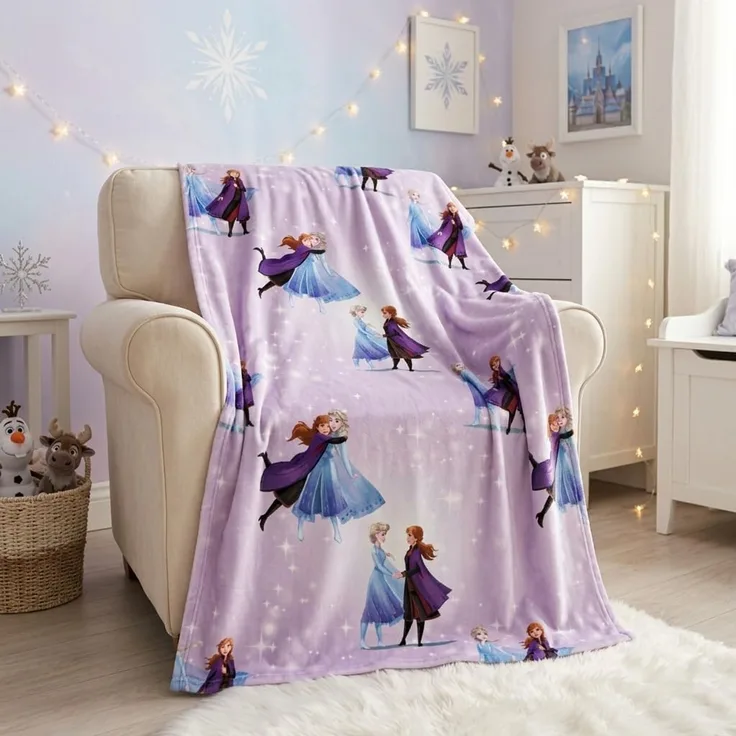 Disney Frozen Wohndecke 110 × 150 cm für Sofa Schlafzimmer Kinderzimmer und Übernachtungen