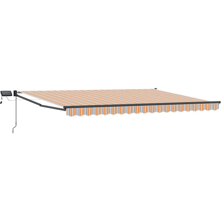 vidaXL Manuelle Gelenkarmmarkise mit LEDs, Blau & Orange, 5 x 3 m – Bild 2