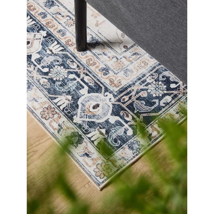 Interiyou Teppich Gent, Rechteckig, Höhe: 5 mm, Vintage Kurzflor für Wohnzimmer, Schlafzimmer, waschbar, pflegeleicht – Bild 2