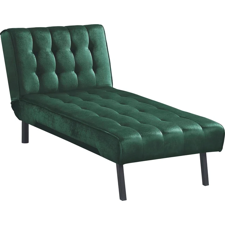 Atlantic Home Collection Pierre Chaiselongue, Polyester, Samtvelours Grün, Relaxliege – Bild 3