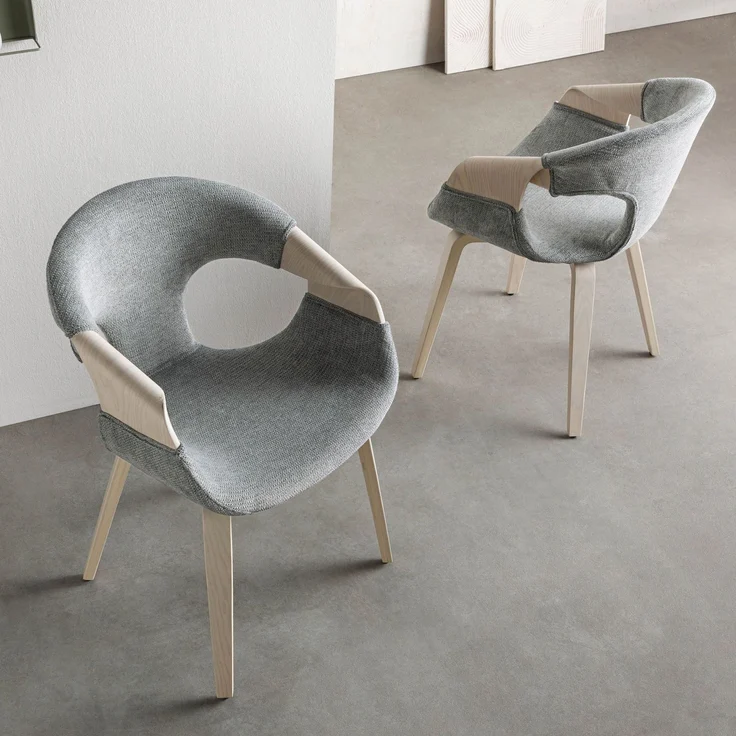 Polsterstuhl 55 x 56 x 80 grau EMILIA #01 – Bild 3
