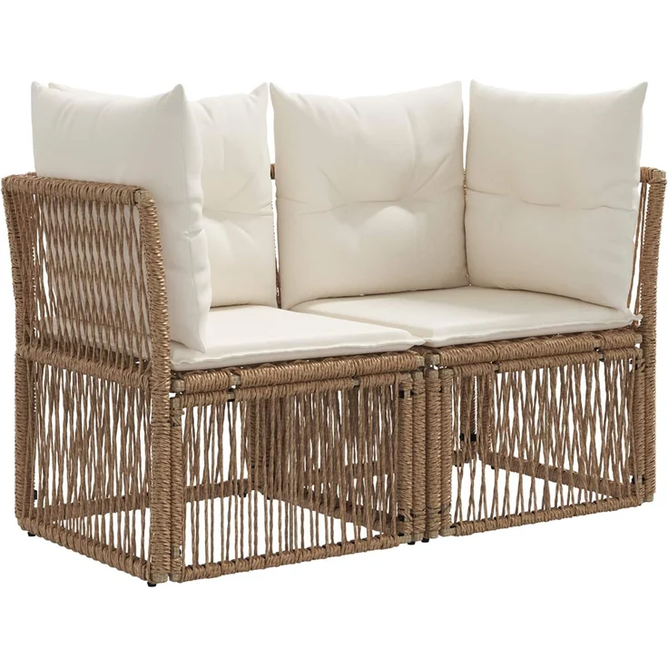 vidaXL Gartensofa-set 9 pcs Beige Poly-Rattan 3436110 – Bild 3