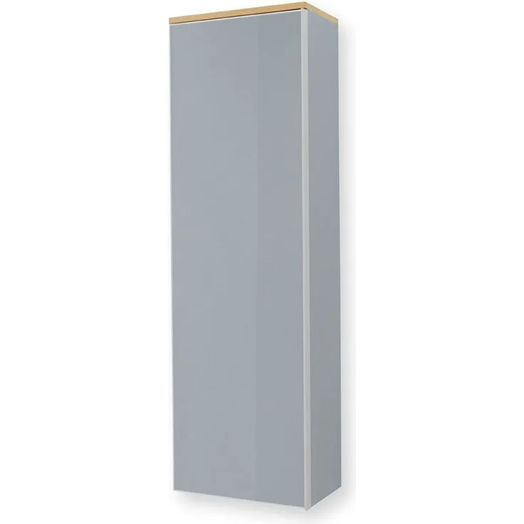 Garderobenschrank Volare / Vortina, Echtholz, Glas, Holz, Grau, 54 x 170 x 31 cm