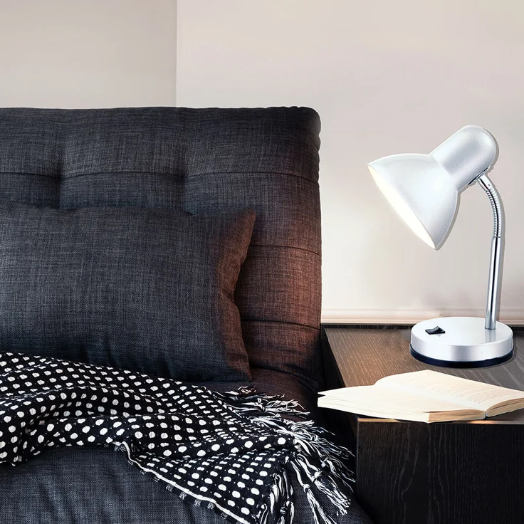 Moderne Tischleuchte aus Metall silber - BASIC – Bild 8