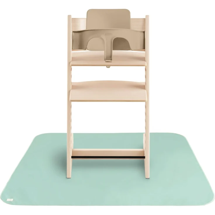 Mushie Spritzmatte Bodenschutzmatte für Baby | Wasserdichte & Maschinenwaschbare Matte für Hochstuhl | 108x108 cm | Leicht, Langlebig & BPA-frei Splat Mat | Perfekt für Essensbereich (Roman Green) – Bild 1