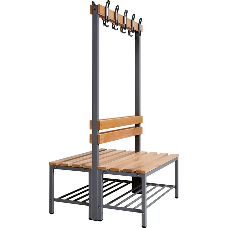 Garderobenbank doppelseitig mit Schuhrost 100 cm anthrazit – Bild 3
