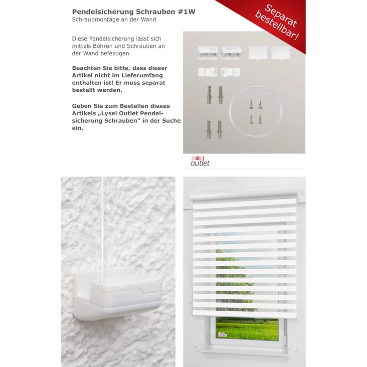 Lysel Outlet Doppelrollo Kassette Weiß, (B x H) 50cm x 175cm in weiß – Bild 10