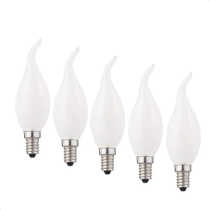 hellum LED Glühlampe, 5er Kerzen-Windstoß Glühbirne E14 LED warmweiß, 250 Lumen Windstoßkerze E14 Led Leuchtmittel 2,5W LED Glühbirne entspricht 25-Watt Kerzenbirnen, 2700 Kelvin Warmweiß matt