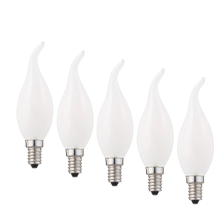 hellum LED Glühlampe, 5er Kerzen-Windstoß Glühbirne E14 LED warmweiß, 250 Lumen Windstoßkerze E14 Led Leuchtmittel 2,5W LED Glühbirne entspricht 25-Watt Kerzenbirnen, 2700 Kelvin Warmweiß matt