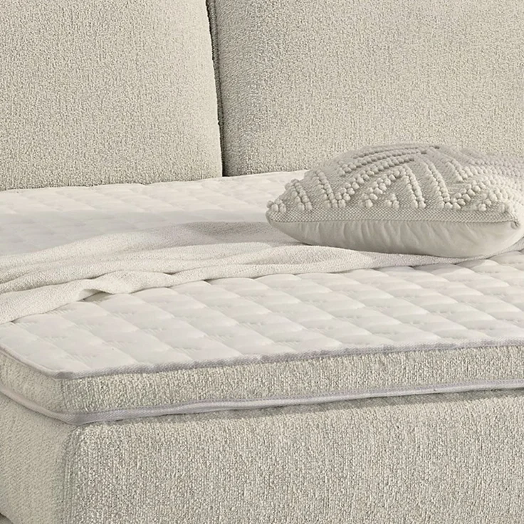 Boxspringbett 180x200 H3 Federkernmatratzen Bonell Topper Flachgewebe Beige Grau – Bild 5