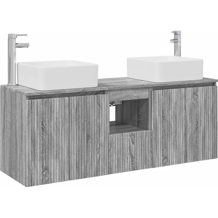 vidaXL Badezimmerschrank-Set 3 stk. Grau Sonoma 135 x 35 x 80 cm 3405663 – Bild 2