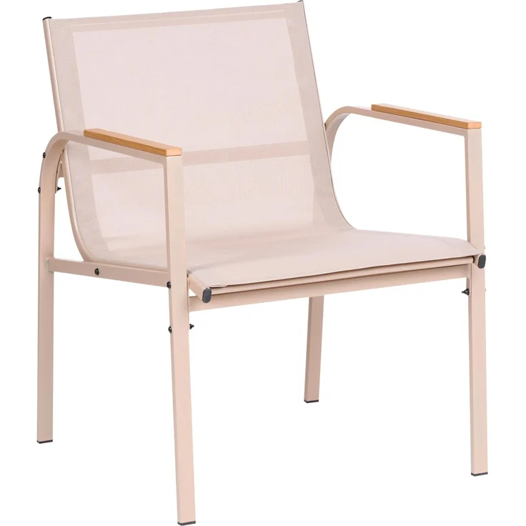 Lounge Set mit Tisch 4-Sitzer LEDRO Metall Beige – Bild 7