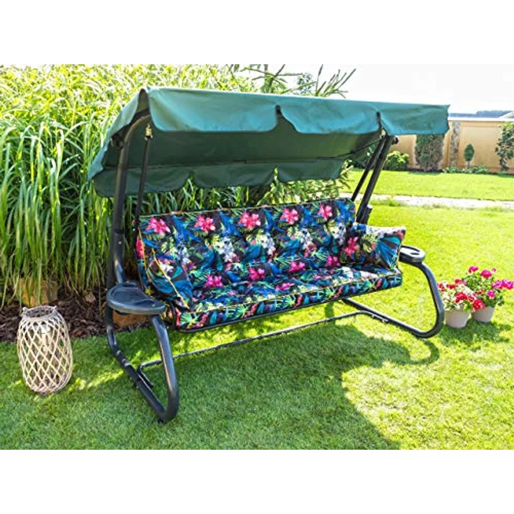 Bjird Bankauflage Pola 100 cm 120 cm 150 cm 180 cm, für Gartenbank und Hollywoodschaukel - inkl. 2 Stück Seitenkissen – Bild 9