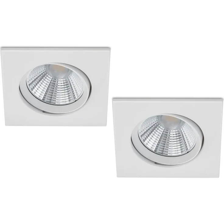 LED Einbaustrahler 2er Set eckig schwenkbar dimmbar Weiß matt 5,5W Deckenlampe
