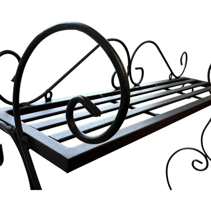 DanDiBo Kräuterregal Kücheregal Balkonregal Wand Metall Schwarz Sebino 50 cm Wandregal Blumenregal Pflanzenhalter Wandblumenhalter Küche Balkon – Bild 5