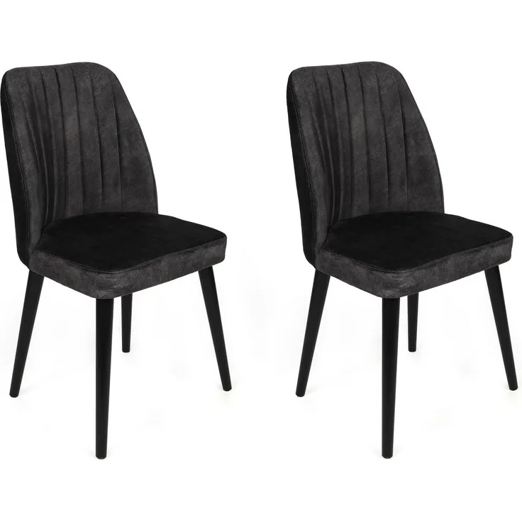 Skye Decor 'Alfa-437 V2' Stuhlset (2-teilig), Anthrazit / Schwarz, 50 x 90 x 49 cm
