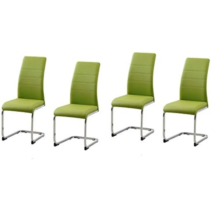 HTI-Line Freischwinger Schwingstuhl 4er Set PU grün SallyC (Set, 4 St), Freischwinger Esszimmerstuhl Kunstleder – Bild 1