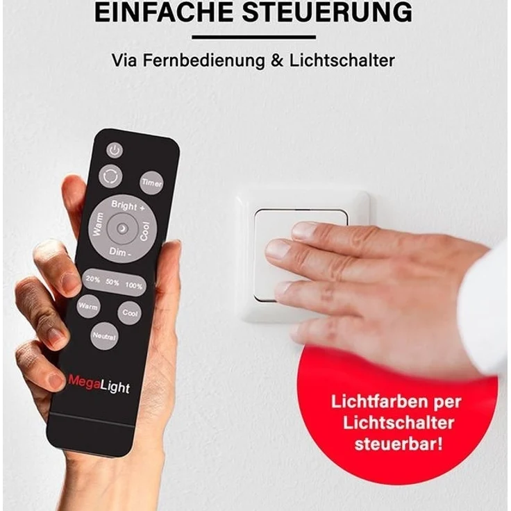 Megalight LED Deckenleuchte Shining Saturn SQ 48W, 4800lm, Ø 50cm – Bild 6