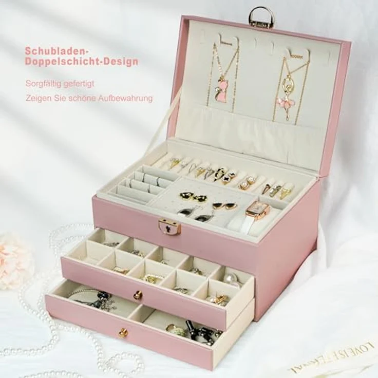 AdelDream Schmuckkasten AdelDream Schmuckkasten dreistöckige Schmuckbox – Bild 7