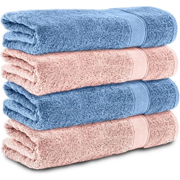 Komfortec Badetücher 100% Baumwolle, 470 g/m², Frottee (4-St), Handtücher 70x140 cm Set, Weich – Bild 4