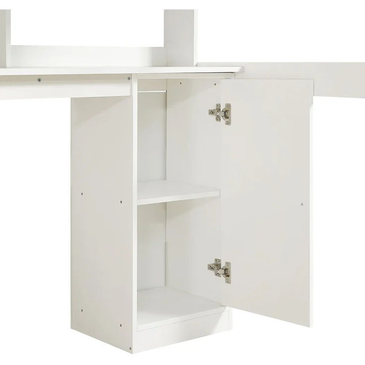 Hochbett 90×200 cm aus Metall mit Treppe und Stauraum, weiß – Bild 8
